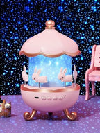 Bunny Carousel Rotating Night Light | Star Projector | Built-in Speaker | Casvero