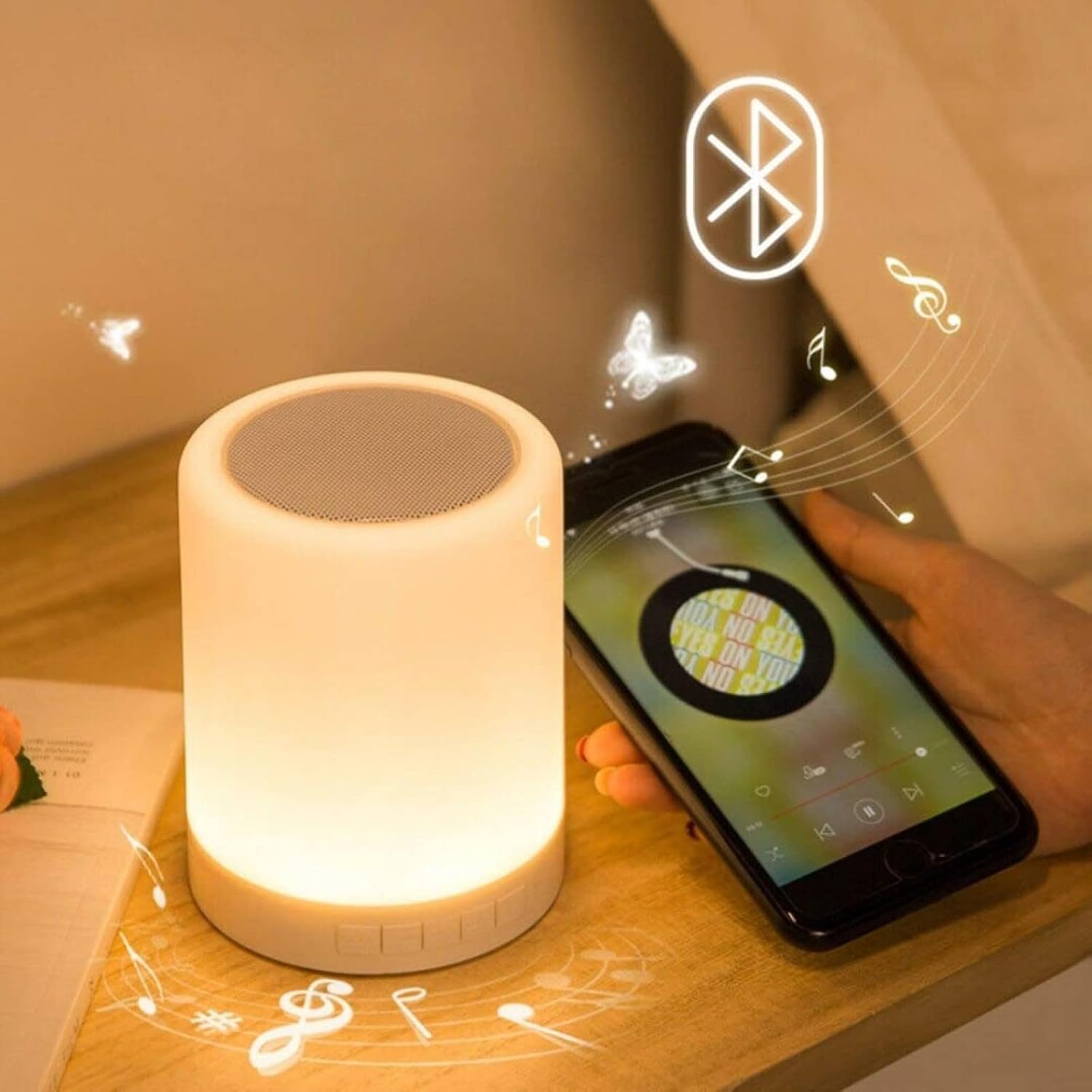 Touch Lamp Bluetooth Speaker | LED Night Light | USB Rechargeable | Casvero