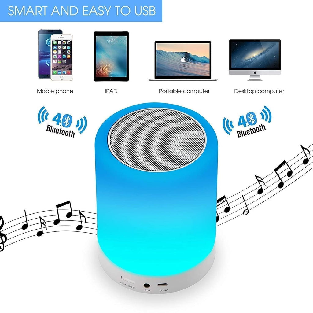 Touch Lamp Bluetooth Speaker | LED Night Light | USB Rechargeable | Casvero