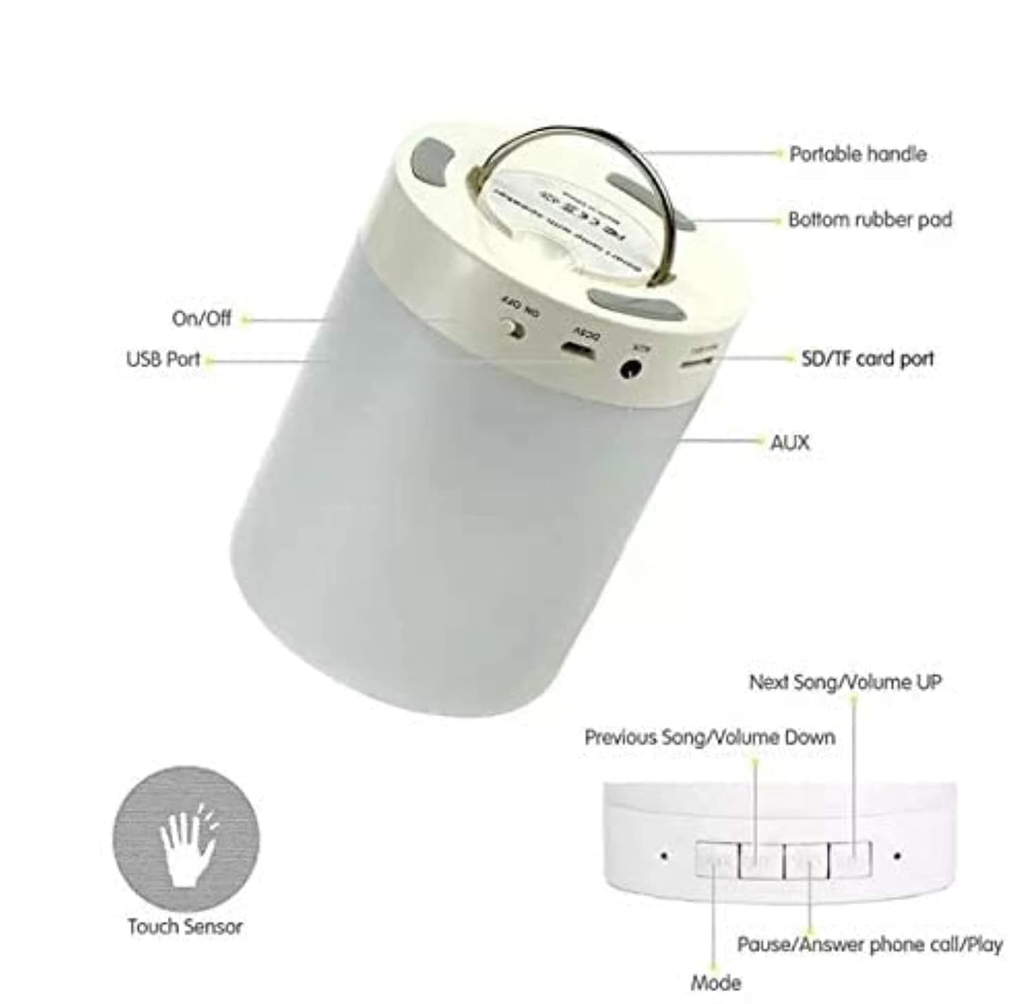 Touch Lamp Bluetooth Speaker | LED Night Light | USB Rechargeable | Casvero